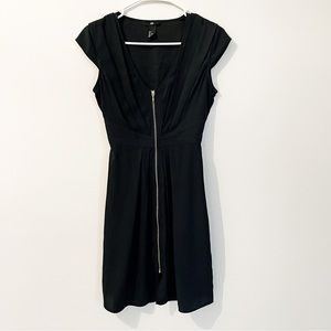 Pleat front, zipper detail dress
